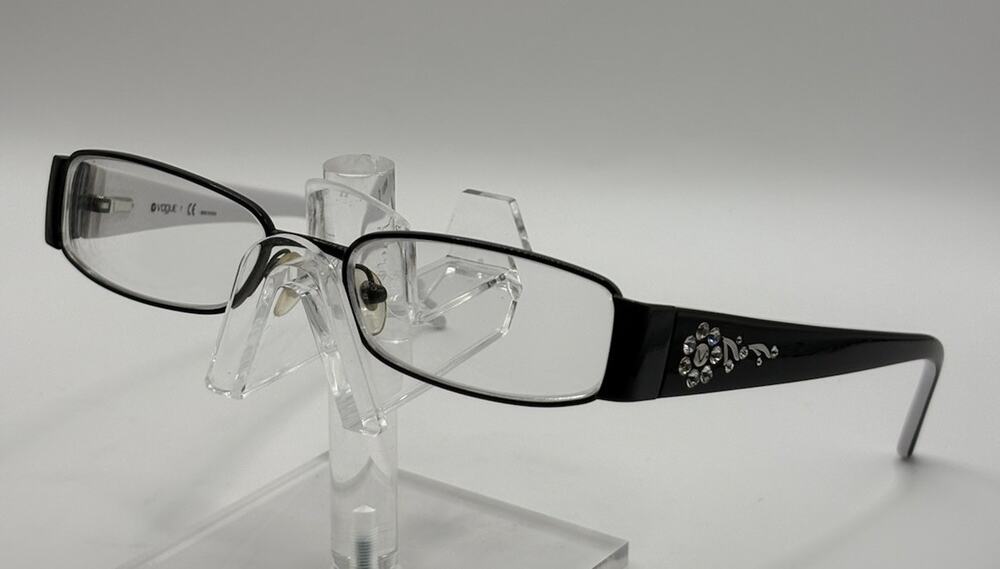Vogue VO3691-B 352 Eyeglasses Frame Black White Rhinestone 48-15-135